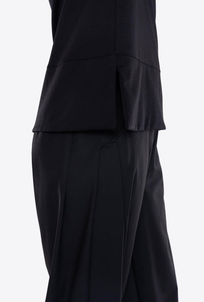 High Waist Tapered Trousers in Black