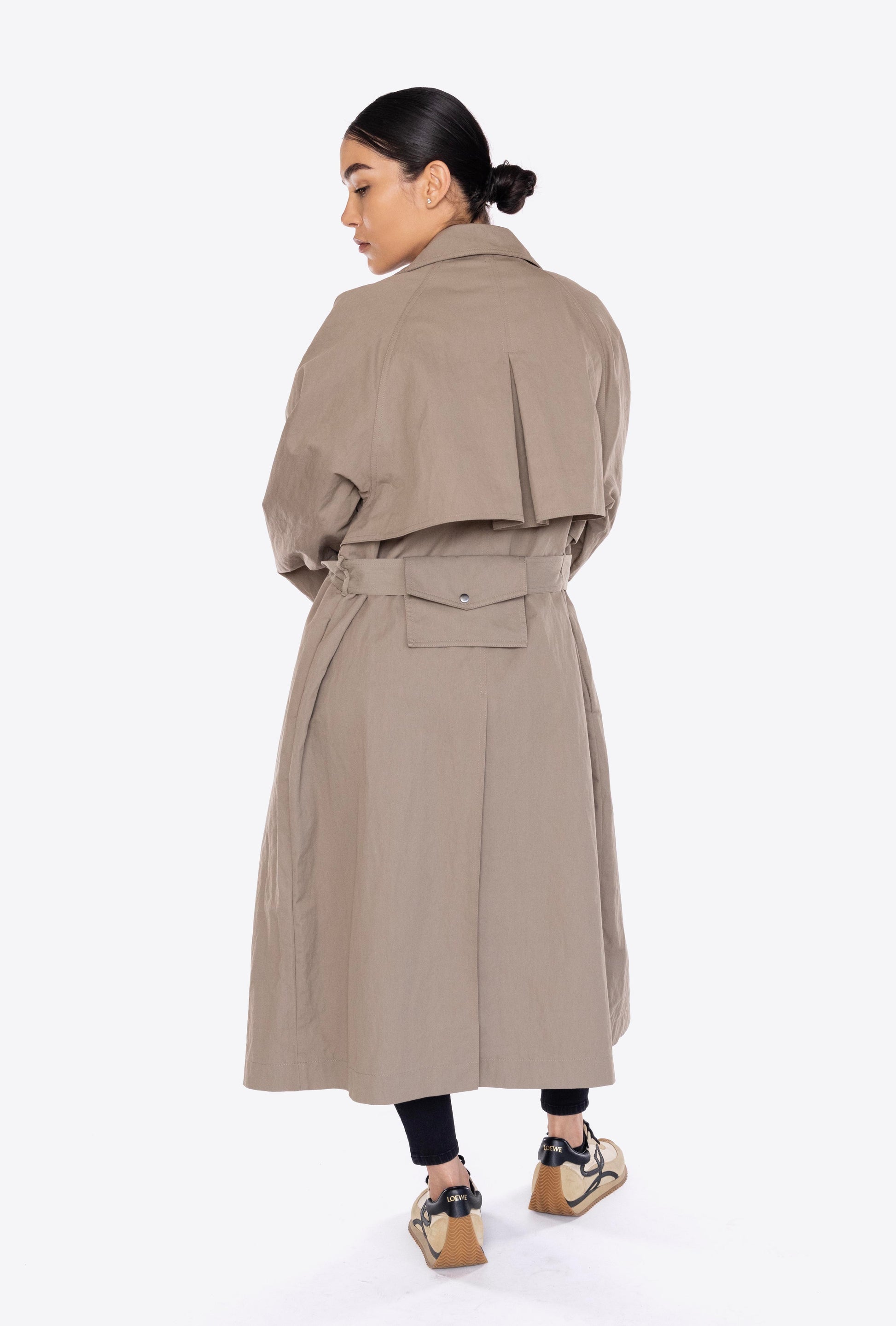 beige trench coat back, trench, jacket