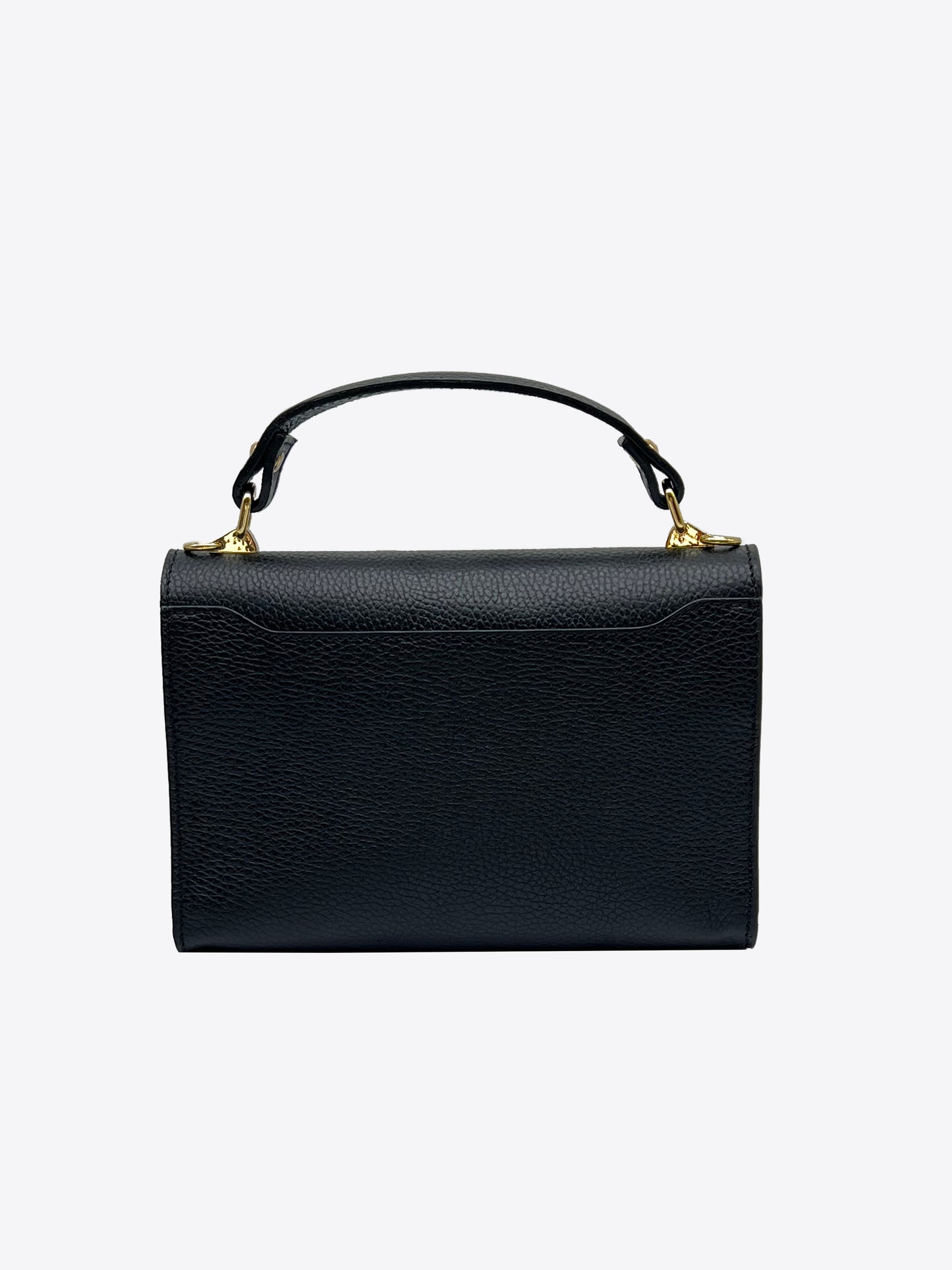 Sade Structured Italian Leather Handbag in Black