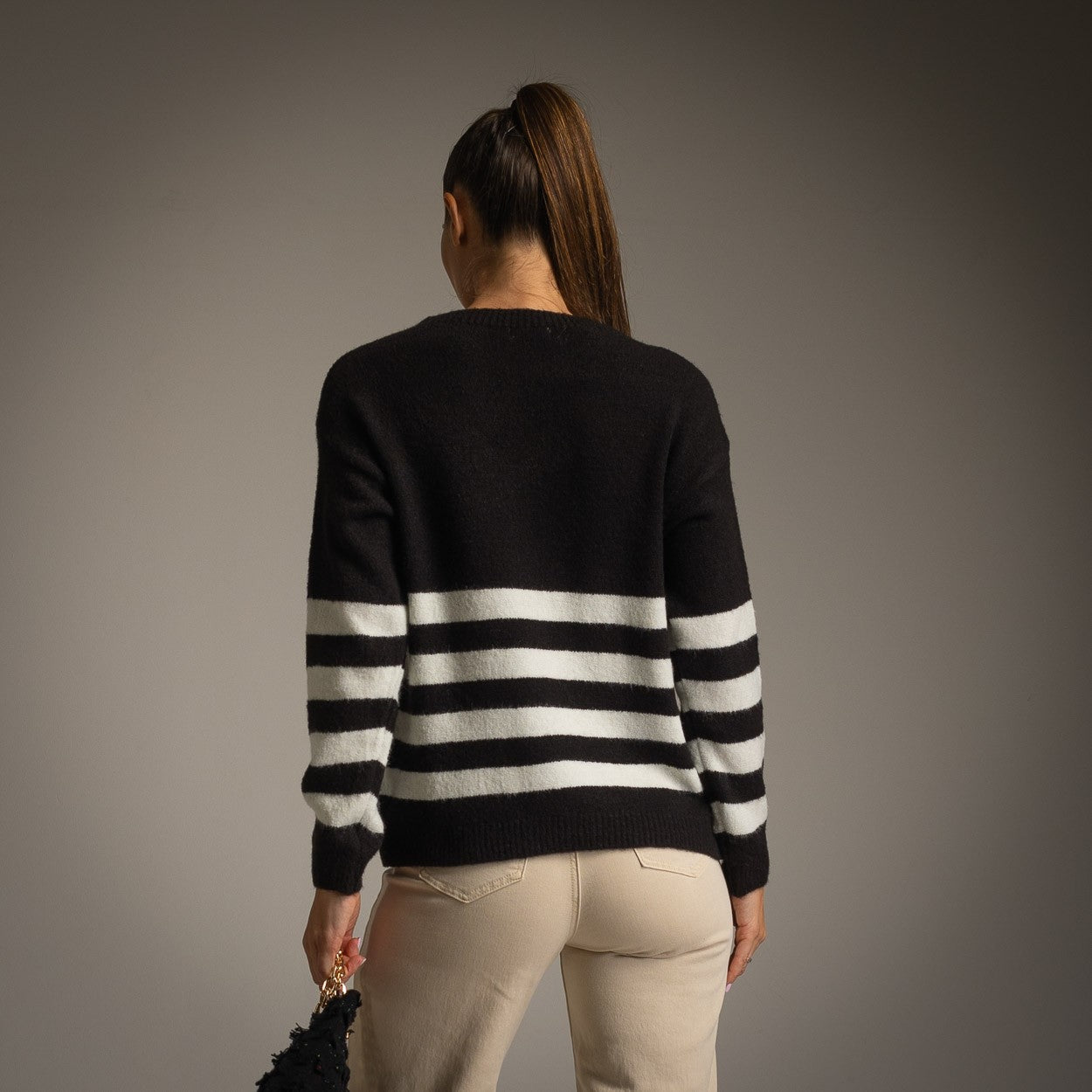 boatneck stripe sweater back  