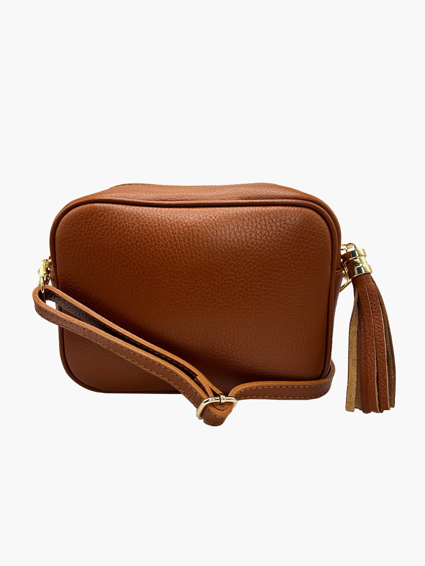 Carli Italian Leather Crossbody in Cognac