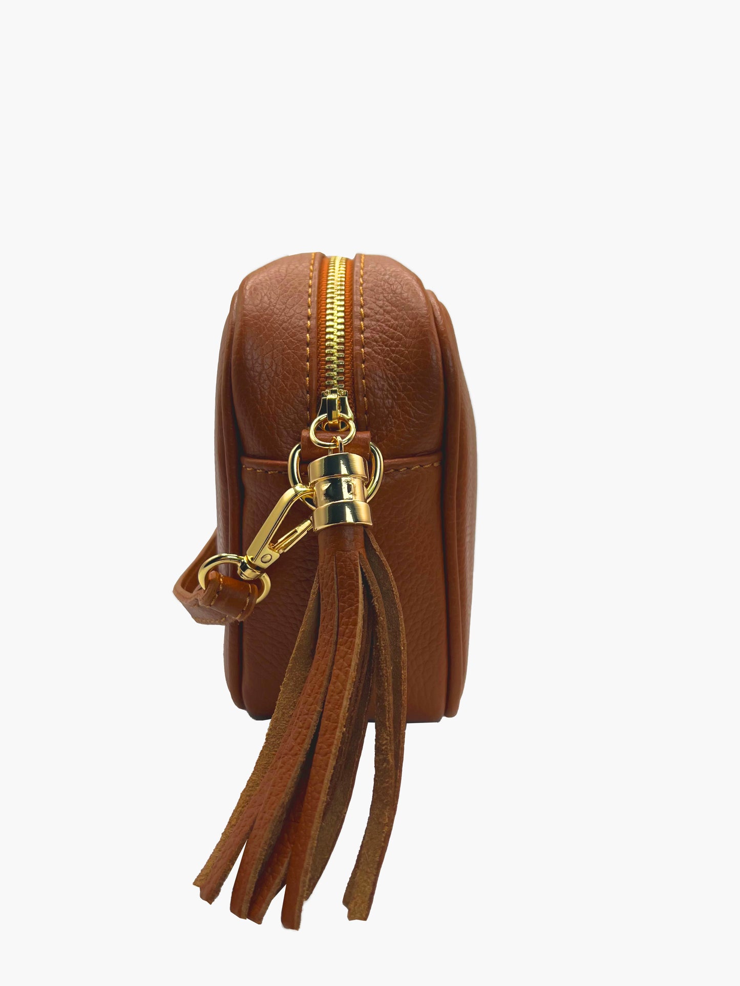 Carli Italian Leather Crossbody in Cognac