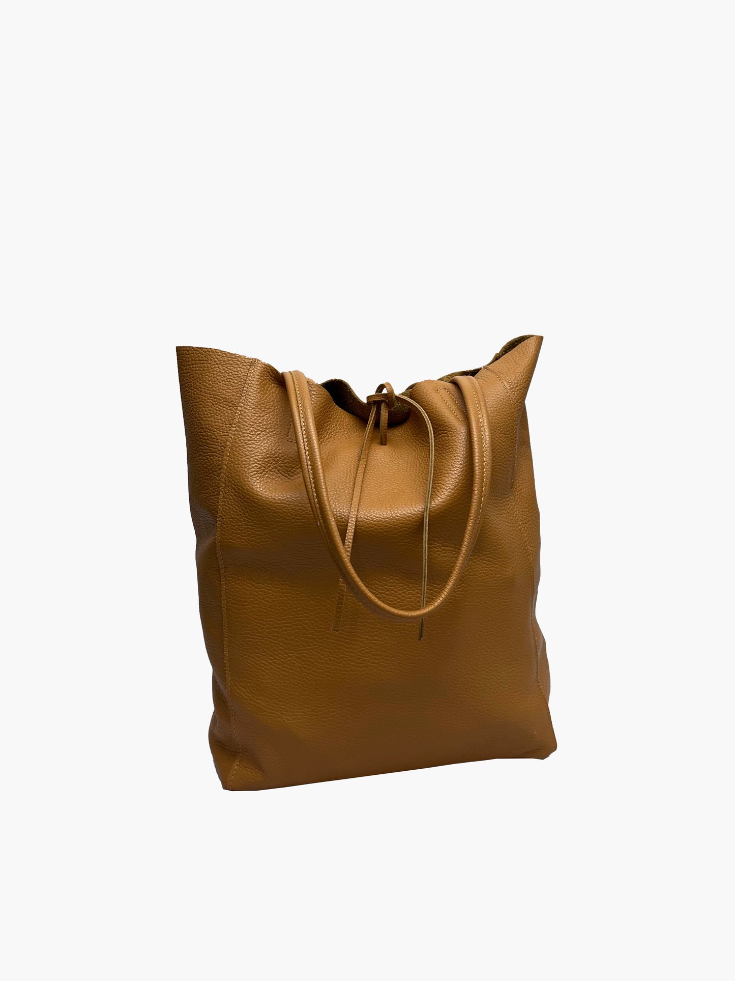 Hayden Italian Leather Tote Bag in Cognac