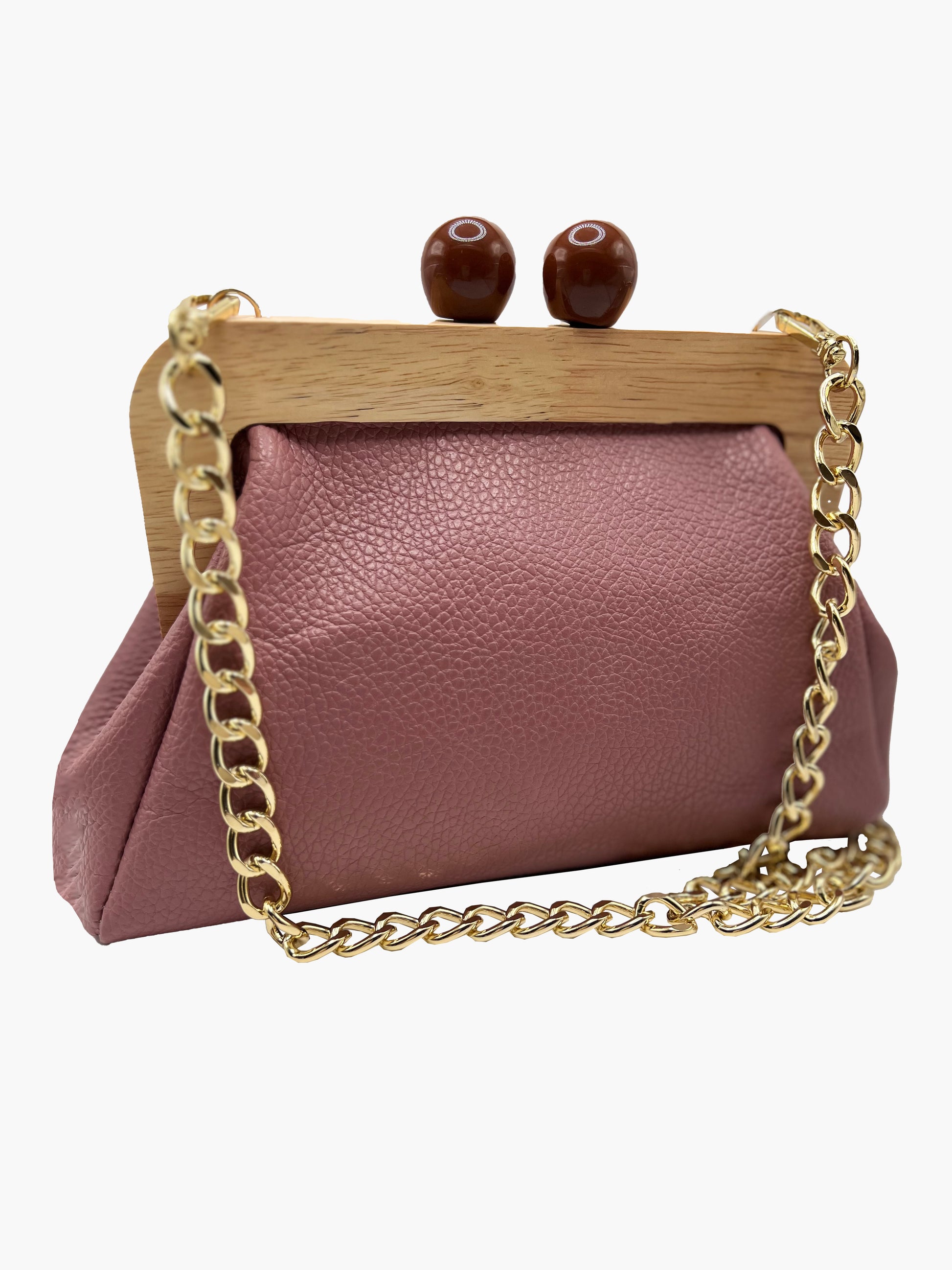 mauve clutch chain strap 