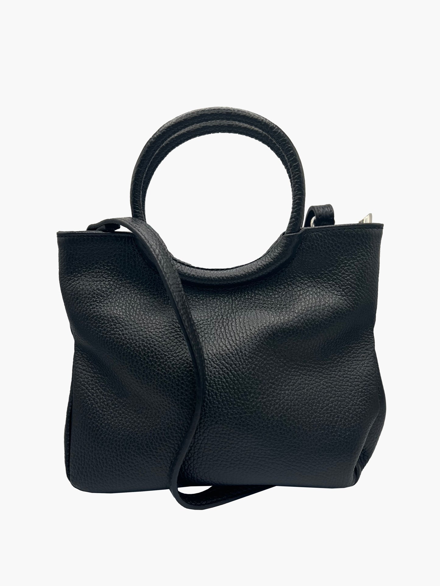 Isabella Soft Italian Leather Handbag in Black