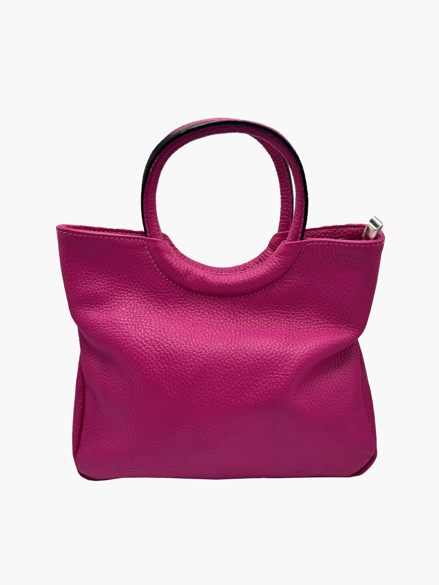 Isabella Soft Italian Leather Handbag in Fuchsia