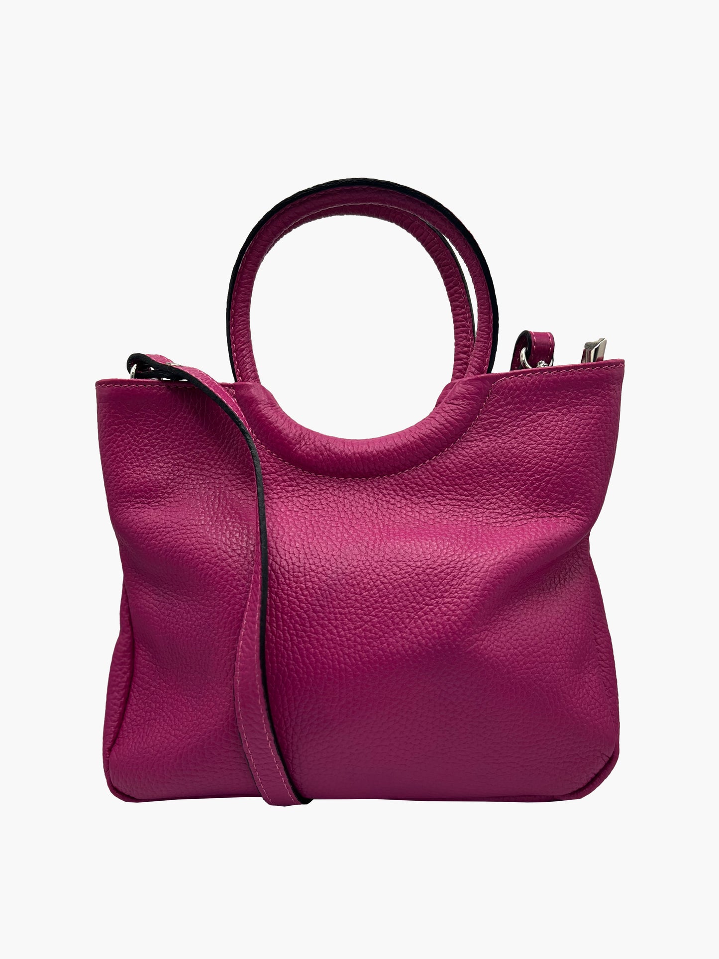 Isabella Soft Italian Leather Handbag in Fuchsia