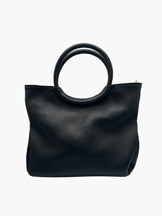 Isabella Soft Italian Leather Handbag in Black