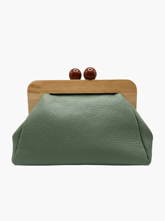 sage green clutch front 