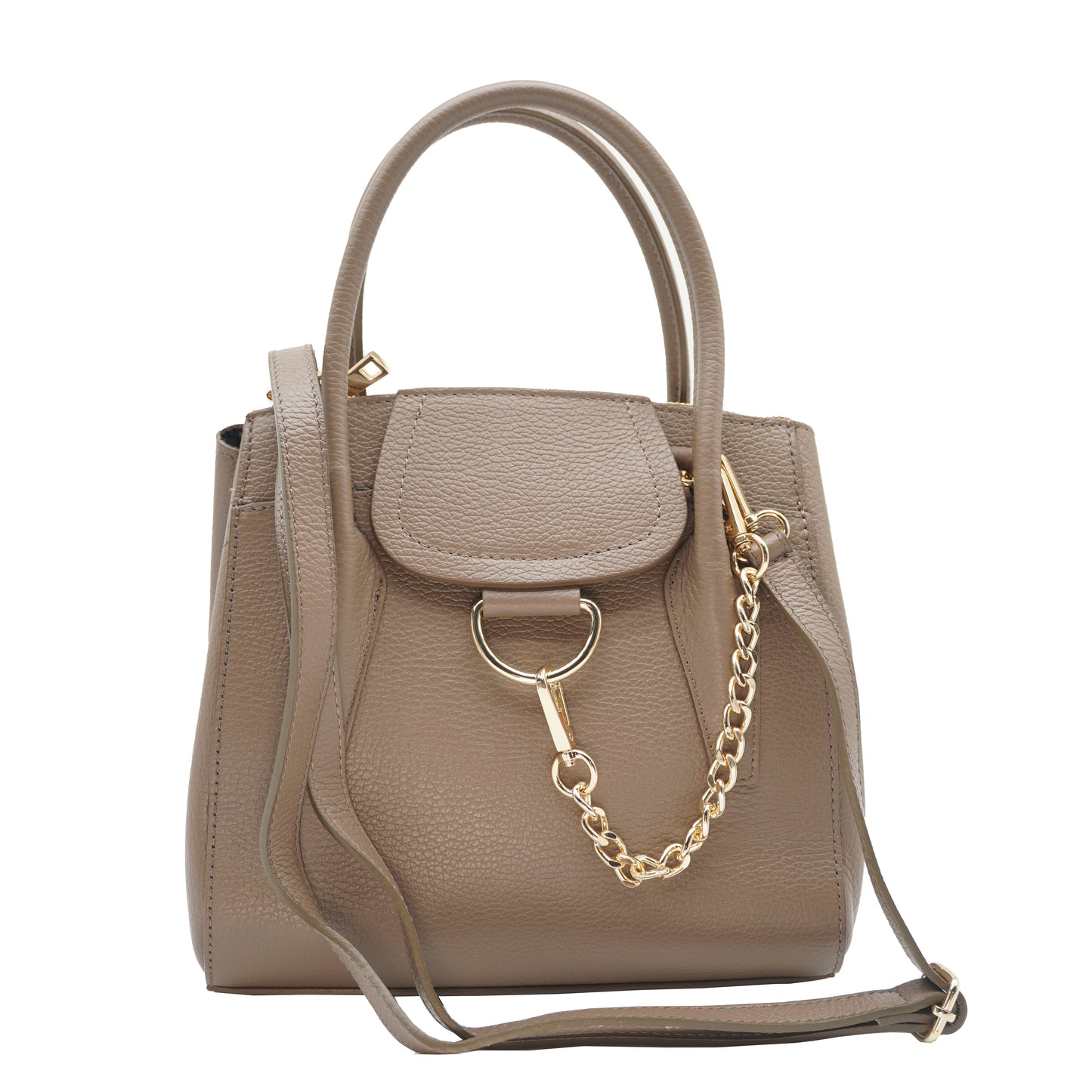 Chloe Chain Detail Leather Satchel Handbag