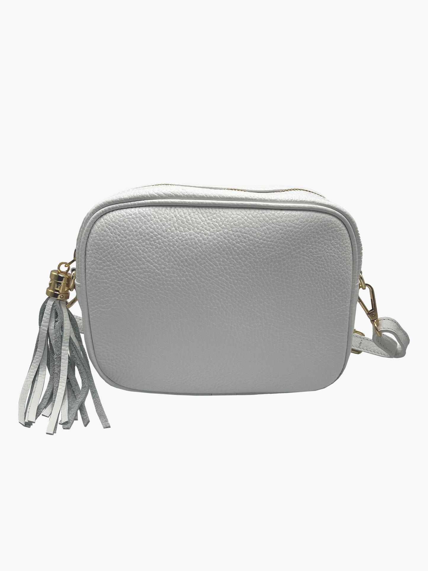 Carli Italian Leather Crossbody in White