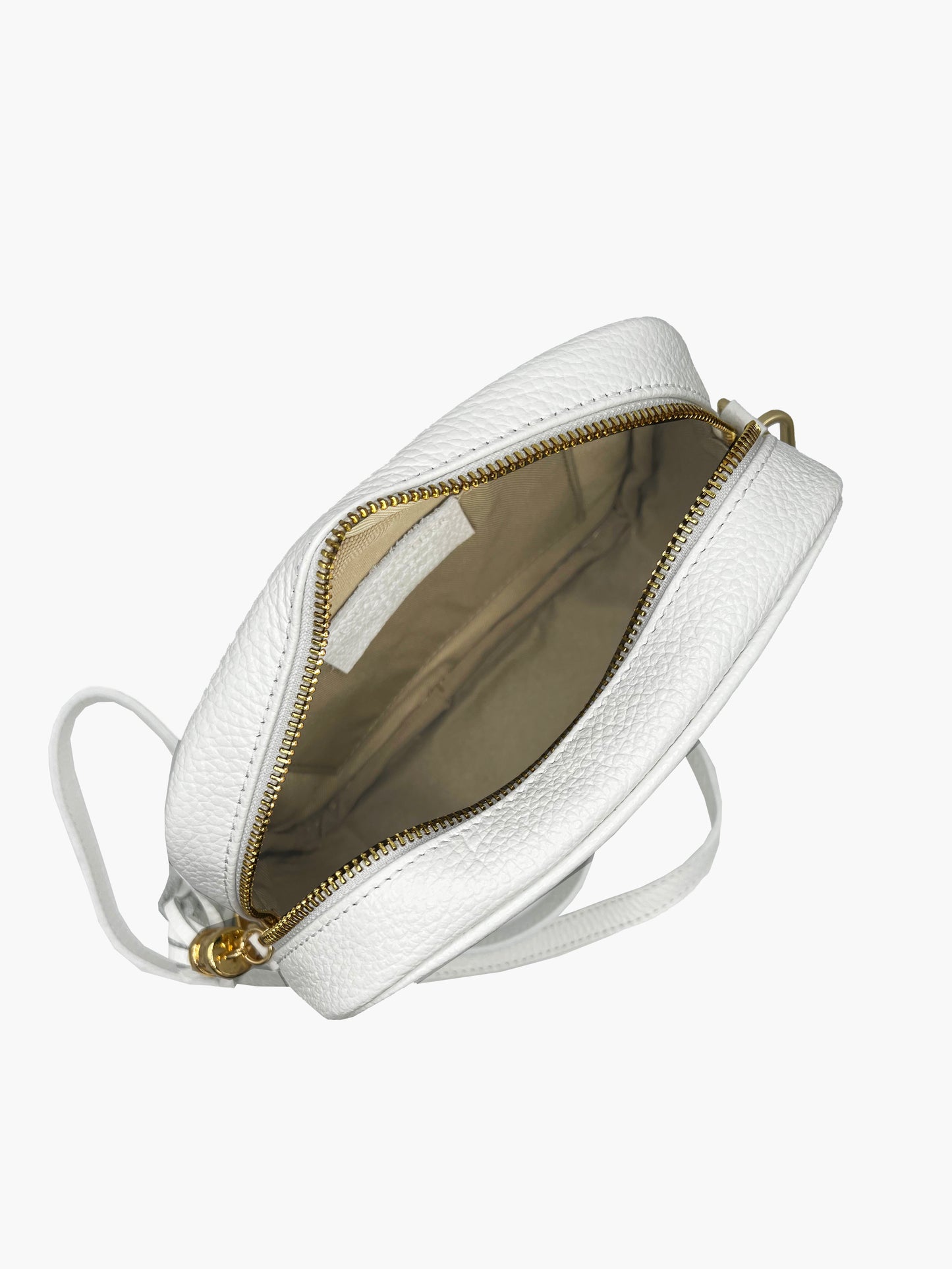 Carli Italian Leather Crossbody in White